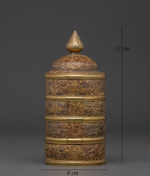 Tibetan Ritual Rice Pot | Symbol of Wealth and Prosperity