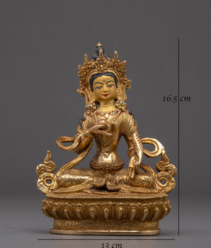 Kshitigarbha Gold Plated Statue | Statue for Spiritual Protection