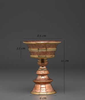 Handmade Ritual Butter Lamp | Sacred Copper Lamp for Spiritual Practices
