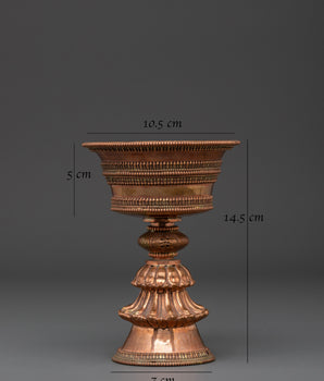 Traditional Copper Lamp | Buddhist Ritual Butter Lamp | Spiritual Light Holder