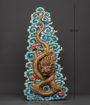 Handcrafted Dragon Wall Hanging | Intricate Cloud & Fire Design for Unique Home Decor