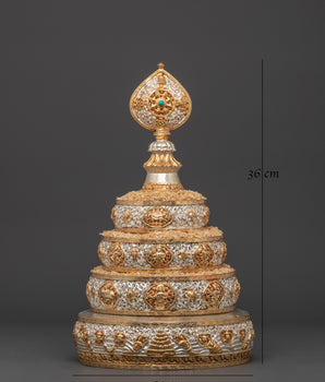 Silver Plated Mandala | Copper Design with Gold Plating & Turquoise