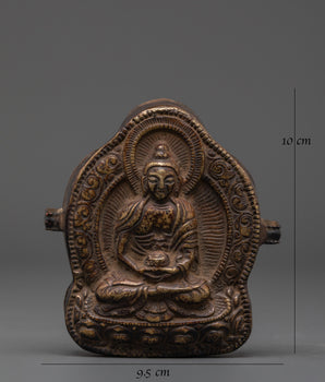 Handcrafted Copper Amitayus Ghau Box | Featuring Amitayus Deity