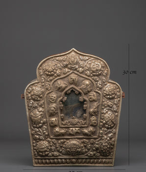 Buddhist Ghau Box with Symbols | Handcrafted Tibetan Shrine Box