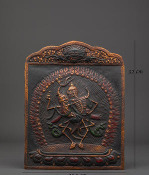 Handmade Copper Chitipati Wall Hanging | Tibetan Skeleton Deity Art