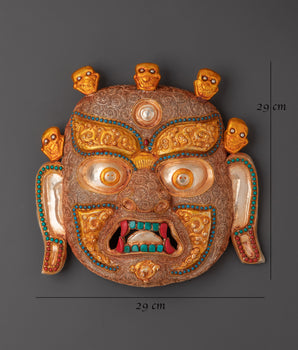 Tibetan Deity Bhairav Mask Wall Hanging | Buddhist Spiritual Home Decor