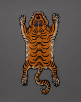 Buddhist tiger motif wool rug