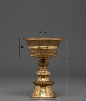 Tibetan Shrine Butter Lamp for Buddhist Rituals