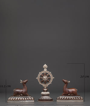 Copper Dharma Wheel for Altar | Himalayan Shrine Decor