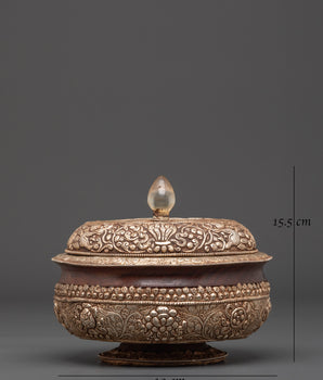 Traditional White Metal Rice Pot | Handcrafted for Rituals