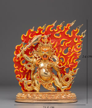 Wrathful Black Manjushri Statue | Tibetan Buddhist Deity of Wisdom
