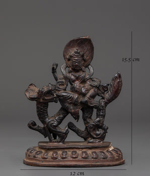 Oxidized Copper White Dzambhala Statue | Wealth and Abundance