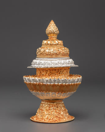 Silver, Gold Plated In Copper Rice Pot