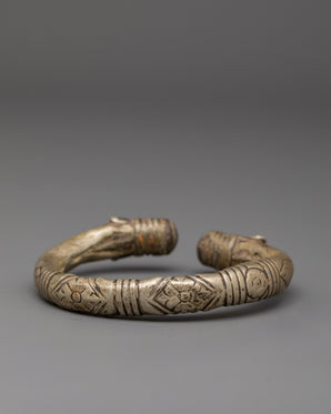 Silver Cuff Armlet Tribal Bracelet