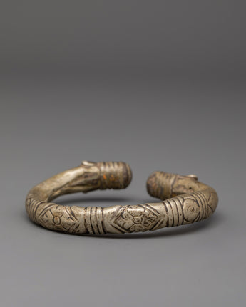 Silver Cuff Armlet Tribal Bracelet