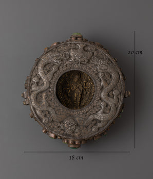 Silver and Brass Ghau Box | Lokeshwor Prayer Box