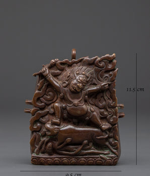 Spiritual Yamantaka Buddhist Ghau Box | Handcrafted Oxidized Copper Shrine