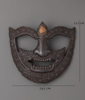 Handcrafted Tibetan Buddhist Mask | Sacred Himalayan Wall Art