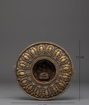 Sacred Meditation Deity Ghau Box | Buddhist Prayer Box Lotus Manjushri Altar Decor