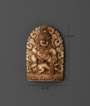 Hand-Carved Bone White Dzambhala Sculpture | Tibetan Buddhist Wealth Deity Art