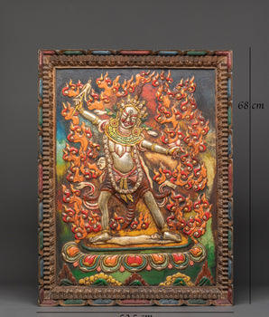 Ekajati Wooden Crafted Wall Hanging | Tibetan Buddhist Wall Art