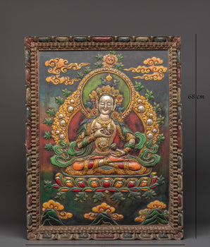 Vajrasattva Wall Hanging in Wooden Frame with Acrylic Colors