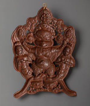 Garuda Gold Plated In Copper Wall Hanging | Sacred Buddhist Decor
