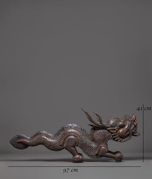 Tibetan Dragon Wooden Sculpture | Symbol of Strength and Prosperity