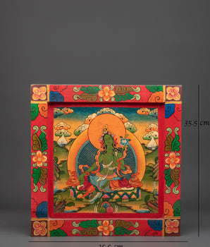 Tibetan Green Tara Wall Hanging | Handcrafted Buddhist Wall Art
