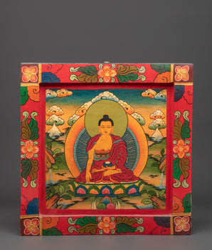 Tibetan Buddha Wooden Wall Hanging | Buddhist Art for Peace