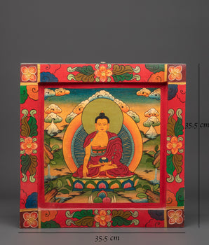 Tibetan Buddha Wooden Wall Hanging | Buddhist Art for Peace