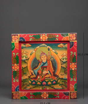 Handcrafted Guru Rinpoche Wall Art | Tibetan Spiritual Home Decor Painting