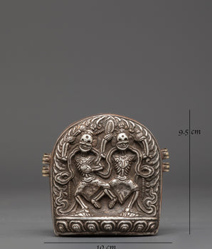 Skeleton Guardians Chitipati Ghau Box | Himalayan Buddhist Ritual Box