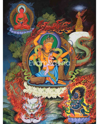 Manjushri Thangka Print