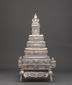 Copper Silver Plated Mandala Offering Set | Buddhist Ritual Set