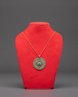Handcrafted Tribal Pendant with Turquoise and Red Coral