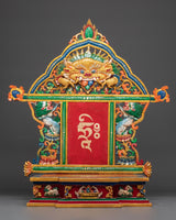 Spiritual Altar Throne with Tibetan Script