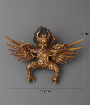 Sacred Garuda Decorative Wall Art | Gold-Plated Hindu Mythological Sculpture