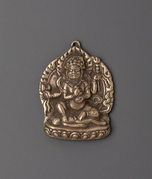 Buddhist Four Armed Mahakala Wall Hanging | Sacred Tibetan Art Decor