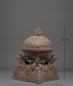 Copper Ritual Kapala | Tibetan Buddhist Skull Cup Offering Bowl