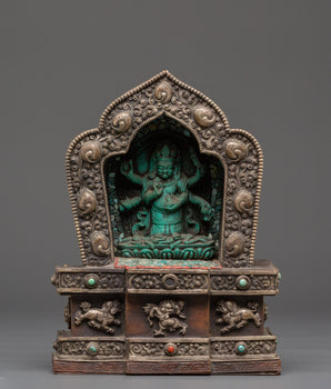 Traditional Six Armed Mahakala Ghau Box | Symbol Of Protection