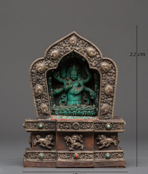Traditional Six Armed Mahakala Ghau Box | Symbol Of Protection