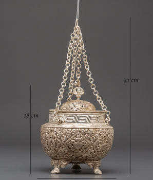 Copper Silver Plated-Incense Burner for Mindfulness & Rituals