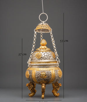 Sacred Golden Incense Burner for Religious Ceremonies | Offerings and Worship