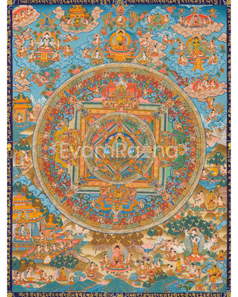 Amoghasiddhi Buddha Mandala Thangka
