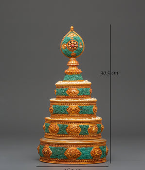 Sacred Traditional Gold Plated Mandala | Tibetan Buddhist Sacred Art Sculpture