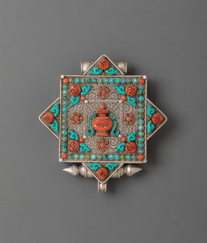 Handcrafted Ghau Box Locket with Vase Motif