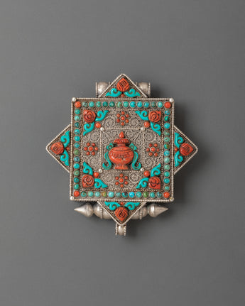 Handcrafted Ghau Box Locket with Vase Motif