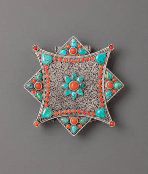 Coral and Turquoise Pendant