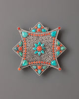 Coral and Turquoise Pendant